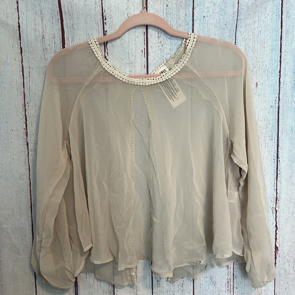 NWOT Free People Lacy Sheer Top - Picture 3 of 8